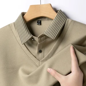 2025 New Autumn and Winter Holiday Two Piece Men's Long Sleeved T-shirt Warm T-shirt Base Shirt Top